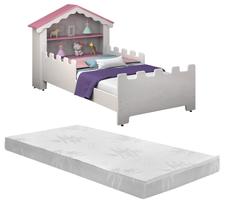 cama infantil de casinha para quarto de menina com colchão