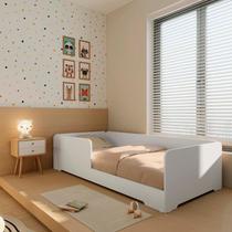 Cama Infantil de Solteiro Montessoriana em 100% MDF Premium Mark Branco/Tx