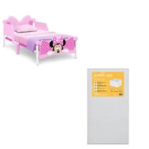 Cama infantil Delta Children Minnie Mouse rosa com colchão