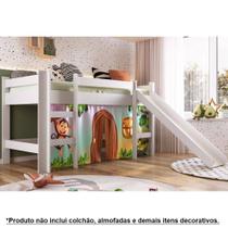 Cama Infantil Elevada c/ Escorregador sem colchão 202cm BB1000 Completa Móveis