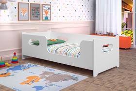 Cama Infantil Encanto Branca com Grade Montessori 150cm Mini - Home A.S