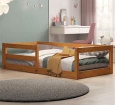 Cama Infantil Encanto Madeira Maciça com Grades de Proteção Design Montessoriano Seguro Cama Infantil Encanto Madeira Maciça com Grades de Proteção Design Montessoriano Seguro