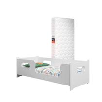 Cama Infantil Encanto Montessoriana Para Quarto De Criança Menina E Menino Com Colchão Com Proteção Lateral Branco
