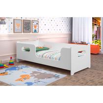 Cama Infantil Encanto Montessoriana Para Quarto De Criança Menina E Menino Sem Colchão Com Proteção Lateral Branco