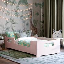 Cama Infantil Encanto Montessoriana Solteiro com Proteção Lateral 158cm Cama Baixa para Criança Quarto Infantil Moderna 73cm Largura Design Seguro