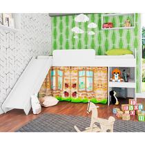 Cama Infantil Escorregador 90 Cortina Playground Meu Fofinho