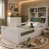 Cama Infantil Funcional Estilo Montessoriano com Espaço para Brinquedos e Livros