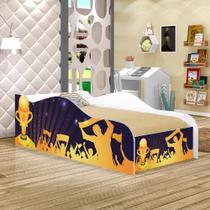 Cama Infantil Futebol Troféu MDF Tema Vitória Esportiva Quarto