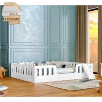Cama Infantil Helo com Colchão D28 Casal Montessoriana com Escorregador - Divaloto - Branca Cama Infantil Helo com Colchão D28 Casal Montessoriana com Escorregador - Divaloto - Branca