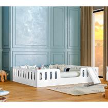 Cama Infantil Helo Montessoriana Casal Branca com Escorregador Cama Infantil Helo Montessoriana Casal Branca com Escorregador