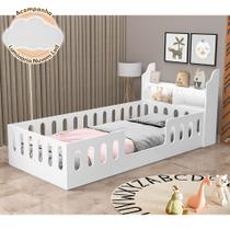 Cama Infantil Helo Solteiro com Nicho Led e Luminária Nuvem para Quarto Infantil Premium - Branco Cama Infantil Helo Solteiro com Nicho Led e Luminária Nuvem para Quarto Infantil Premium - Branco