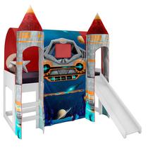 Cama Infantil Joy com Escorregador Dossel Barraca Space e 2 Torres 21A Pura Magia