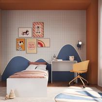 Cama Infantil Juvenil com Escrivaninha e Estante com Colchão Incluso Cama Infantil Juvenil com Escrivaninha e Estante com Colchão Incluso