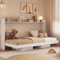 Cama Infantil Juvenil Solteriro Articulável Horizontal 80 Hanover Branco Cama Infantil Juvenil Solteriro Articulável Horizontal 80 Hanover Branco