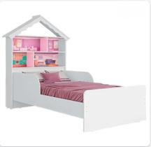 Cama infantil laura casa de boneca em mdf com proteção lateral tuboarte