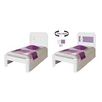 Cama Infantil Lívia Dupla Montagem Branco Brco/Lilas