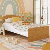 Cama Infantil Lua 100% Mdf Branco Brilho/Amêndoa - Móveis Peroba Cama Infantil Lua 100% Mdf Branco Brilho/Amêndoa - Móveis Peroba