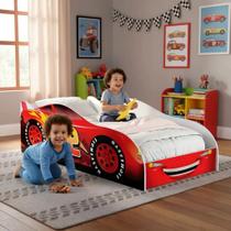 Cama Infantil Mcqueen Vermelho Com Colchão Grade Proteção Cama Infantil Mcqueen Vermelho Com Colchão Grade Proteção