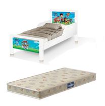 cama infantil meli dos Patrulha Canina com proteção lateral com colchão cama infantil meli dos Patrulha Canina com proteção lateral com colchão