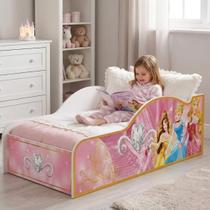 Cama Infantil Menina Princesas Disney com Colchão e Grades Proteção