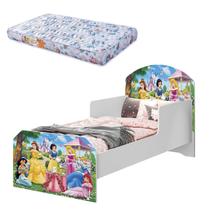 Cama Infantil Mini Com Colchão Menina Adesivada Castelo Princesas