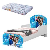 Cama Infantil Mini Com Colchão Menina Adesivada Elsa Ana Boneco de Neve