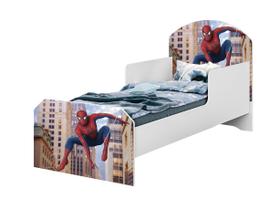 Cama Infantil Mini Menino Adesivada Spider Man Branco