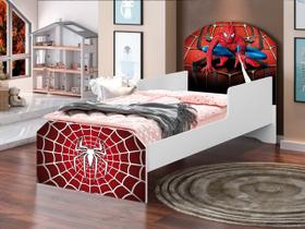 Cama Infantil Mini Menino Adesivada Spider Man Branco