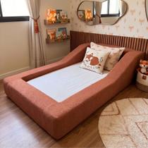 Cama Infantil Montessoriana a Vácuo Solteiro Colchão Brinde Bouclê Terracota Montanaris Decor