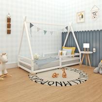 Cama Infantil Montessoriana Cabana com Proteção em Barra e Pés