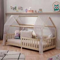 Cama Infantil Montessoriana Casa Madeira com Estrado Nina