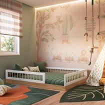 Cama Infantil Montessoriana Casal Com Estrados em MDF 1,95m