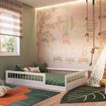 Cama Infantil Montessoriana Casal Com Estrados em MDF 1,95m