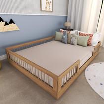 Cama Infantil Montessoriana Casal com Grades em Pinus Lume Carvalho Mel Cama Infantil Montessoriana Casal com Grades em Pinus Lume Carvalho Mel