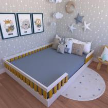 Cama Infantil Montessoriana Casal Cori Yescasa Branco/Amarelo