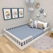 Cama Infantil Montessoriana Casal Cori Yescasa Branco/Cinza Cristal