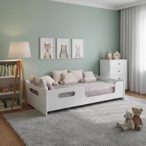 Cama Infantil Montessoriana Casal Encanto Branco Em MDF Quarto Menino Menina AV