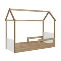 Cama Infantil Montessoriana Casinha Completa Móveis Marrom e Branca Cama Infantil Montessoriana Casinha Completa Móveis Marrom e Branca