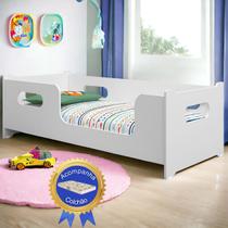 Cama Infantil Montessoriana Com Colchão Gazim e Grade Proteção Lateral Quarto Estrado Reforçado Juvenil Menina Menino Princesa