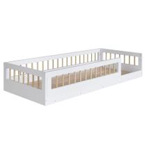 Cama Infantil Montessoriana Com Grade Lumiar C06 Branco - Mpozenato