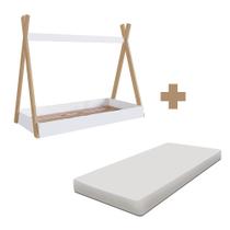 Cama Infantil Montessoriana Completa com Colchão Branco