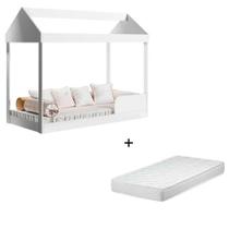 Cama Infantil Montessoriana Crystal Baby Branco + Colchão Incluso