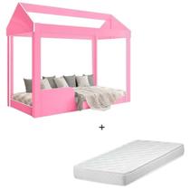 Cama Infantil Montessoriana Crystal Baby Rosa + Colchão