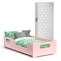 Cama Infantil Montessoriana Encanto Com Colchão E Proteção Lateral