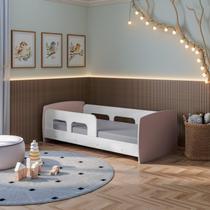 Cama Infantil Montessoriana Ninho Tamanho Mini Branco/Rosa