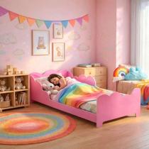 Cama Infantil Montessoriana Nuvem Com Grades Proteção Colchão Incluso 100 em MDF Cama Infantil Montessoriana Nuvem Com Grades Proteção Colchão Incluso 100 em MDF