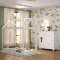 Cama Infantil Montessoriana para Colchão 150x70cm com Cômoda Pimpolho Multimóveis MX4281