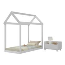 Cama Infantil Montessoriana Para Colchão 150x70cm Com Mesa De Cabeceira Bambolê Multimóveis Mx4285 Branco Cama Infantil Montessoriana Para Colchão 150x70cm Com Mesa De Cabeceira Bambolê Multimóveis Mx4285 Branco