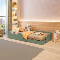 Cama Infantil Montessoriana Solteiro Cloud Verde Cama Infantil Montessoriana Solteiro Cloud Verde