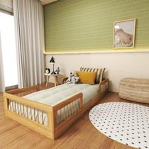 Cama Infantil Montessoriana Solteiro Duna Zoe Carvalho Mel Cama Infantil Montessoriana Solteiro Duna Zoe Carvalho Mel